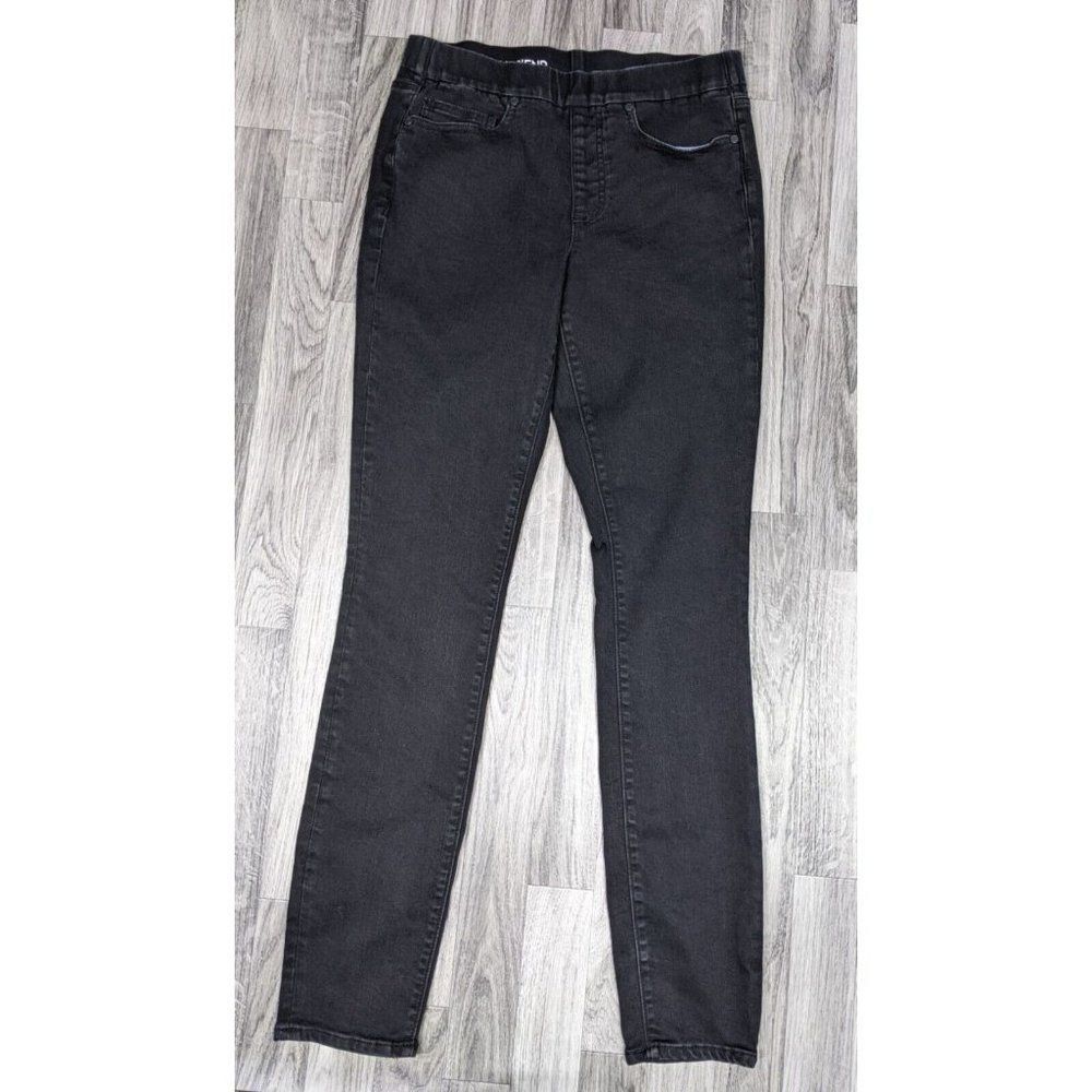 Lands End Womens Size 6 Mid‎ Rise Pull On Skinny Black Denim Jeans